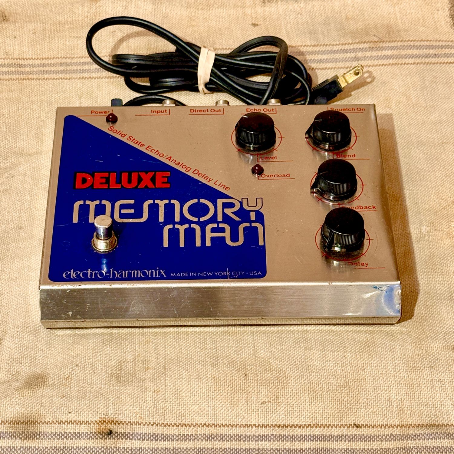 1970's Electro Harmonix Memory Man Blue-Silver 4 Knob