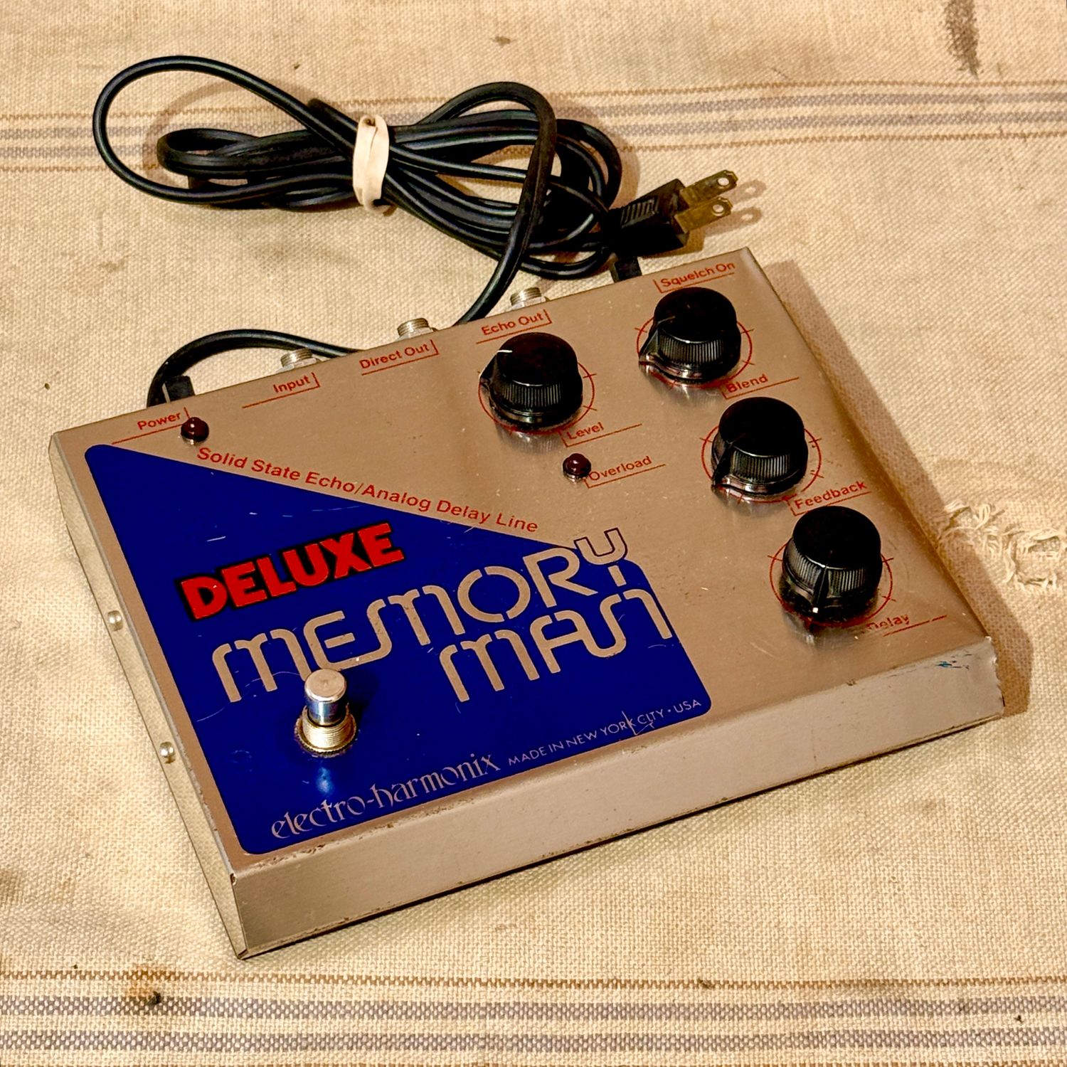 1970's Electro Harmonix Memory Man Blue-Silver 4 Knob