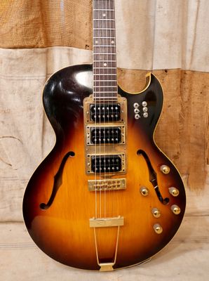1957 Gibson ES-225 Modified 3 Pickup Sunburst-Brass