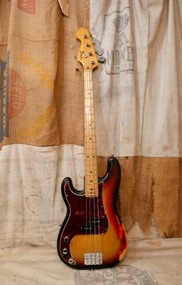 1975 Fender Precision Bass Sunburst Left Handed-Lefty