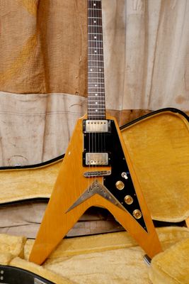 1977 Ibanez  Rocket Roll Flying V Super 70's Model 2387 Korina-Natural