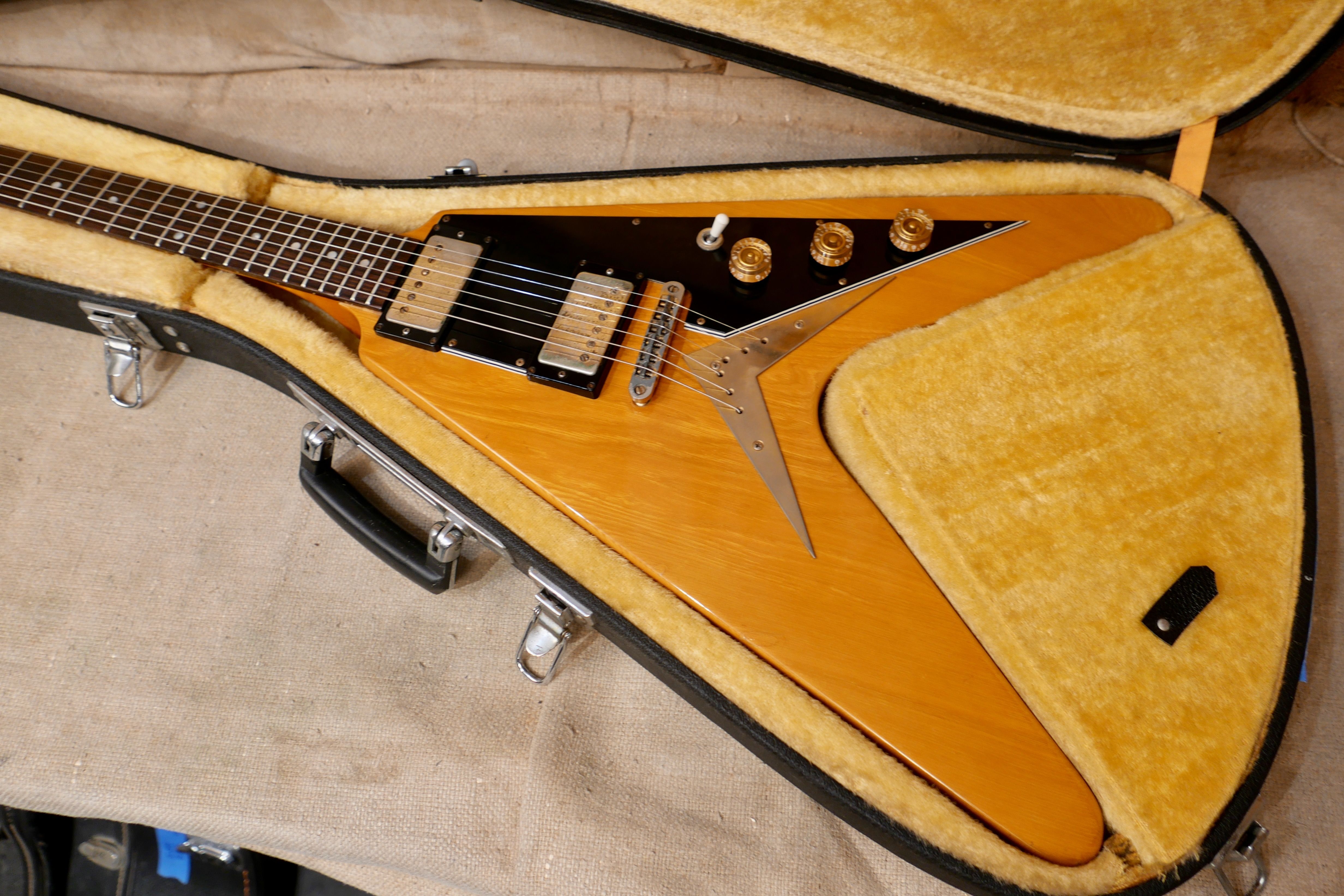 1977 Ibanez Rocket Roll Flying V Super 70's Model 2387 Korina-Natural