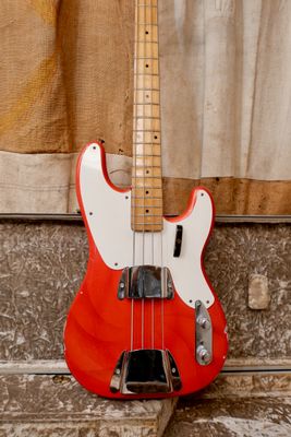 1956 Fender Precision Bass Red Sparkle Pinwheel Refin