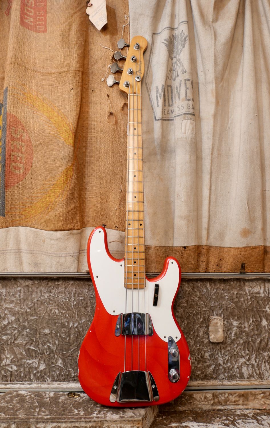 1956 Fender Precision Bass Red Sparkle Pinwheel Refin