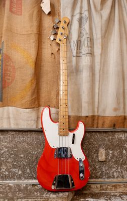 1956 Fender Precision Bass Red Sparkle Pinwheel Refin
