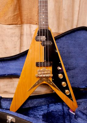 1970s Greco FVB-900Y Flying V Bass Natural