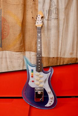 1990s Teisco Spectrum 5 Reissue SP-5Ci Blue Clear