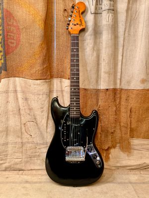 1978 Fender Mustang Guitar Black on Black Partly Refin