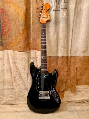 1978 Fender Mustang Guitar Black on Black Partly Refin