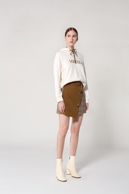 BQ002J Front Button Detailed Short Skirt