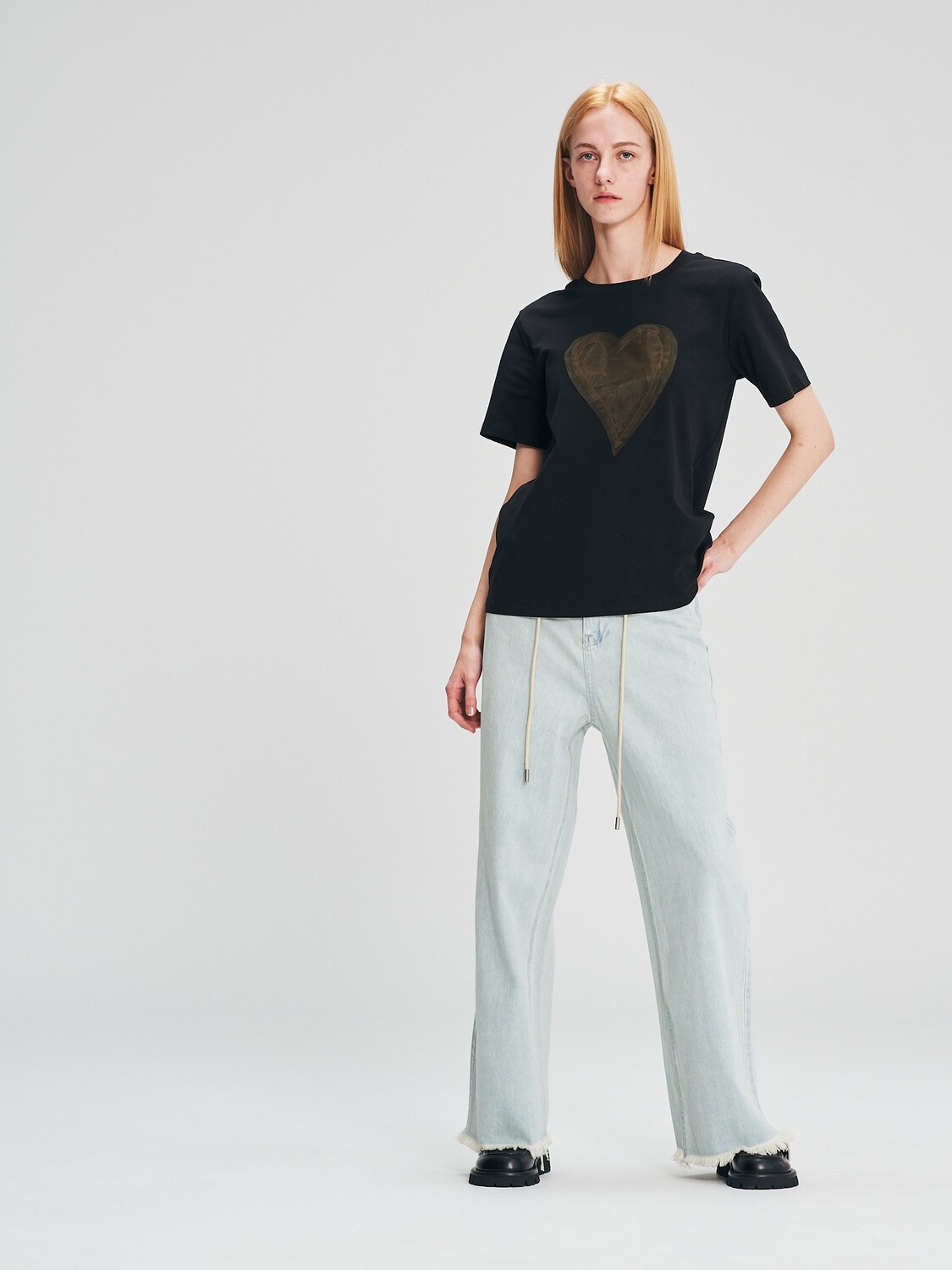 25882 Tulle Heart T-Shirt, Color: White, Size: One-Size