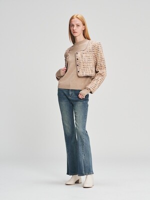 D5706 Cropped Boucle Jacket