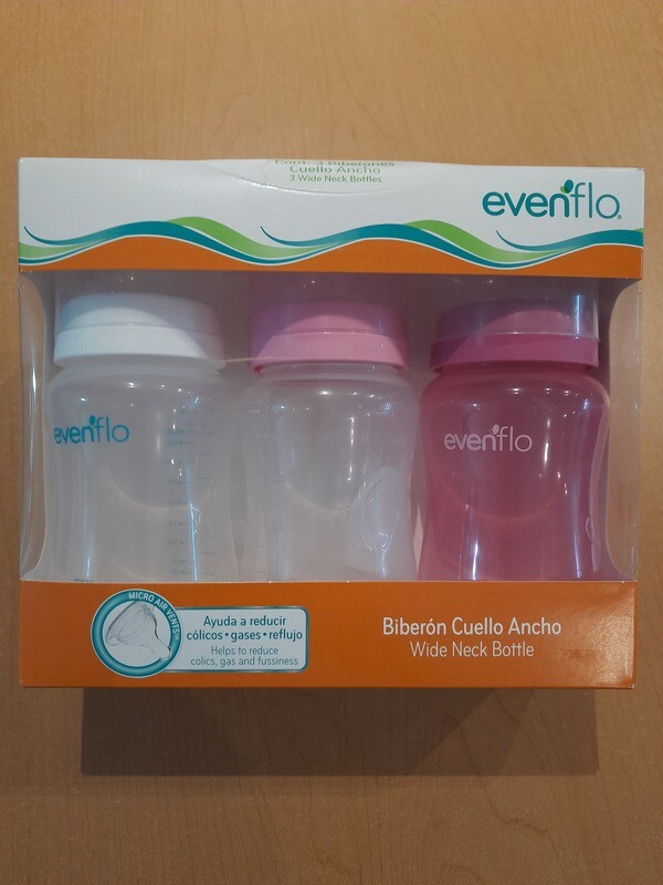 Biberón Evenflo 3 piezas 9 onzas rosa