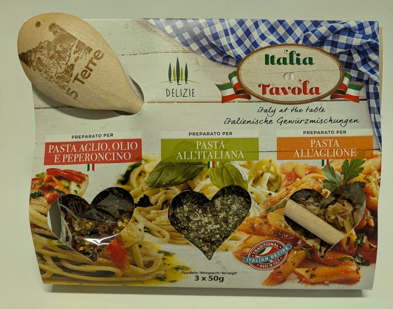 Tris blu con cucchiaio