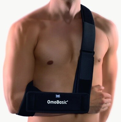 Bandage d'épaule de bras BORT Omo Basic® avec sangle taille unique noir/bleu