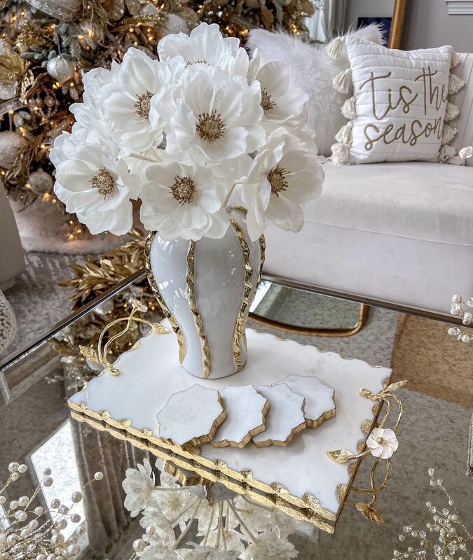 Gold ribbon vase