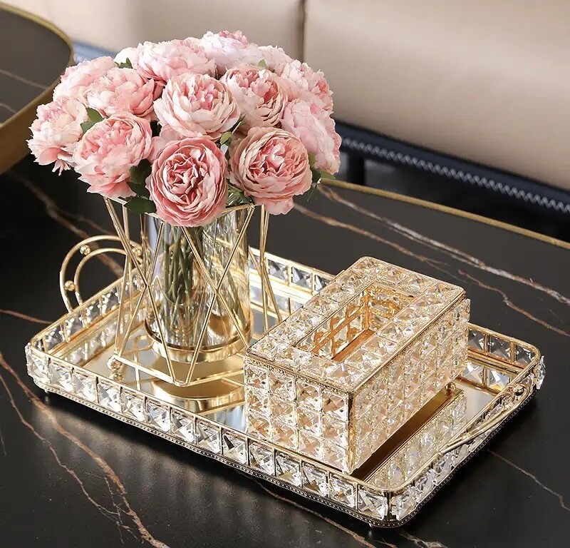 Crystal Serving Tray Set