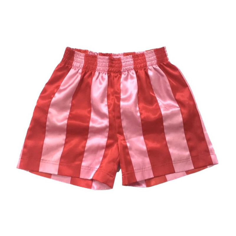 STRIPE RIBBON SHORTS RED/PINK