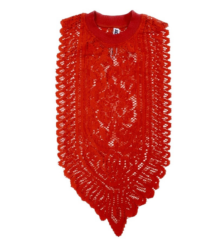 LACE TABLE TABARD RED LONG