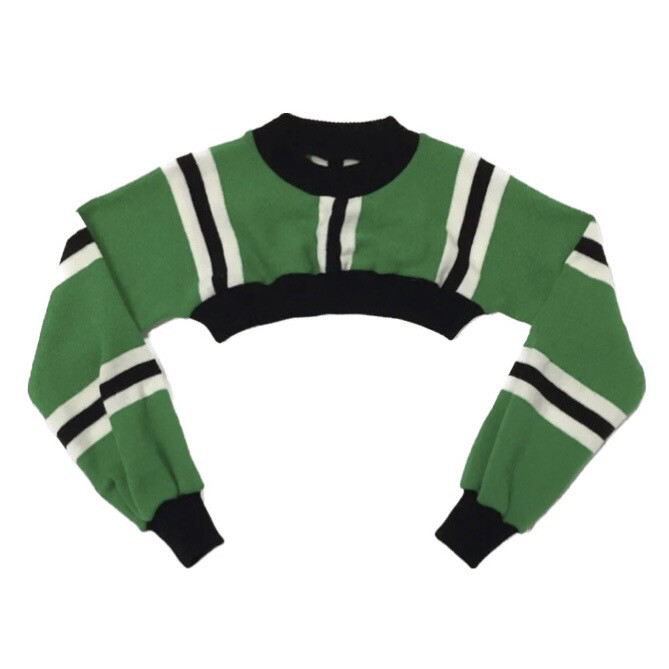 CROPPED FOOTBALL SCARF JUMPER GREEN