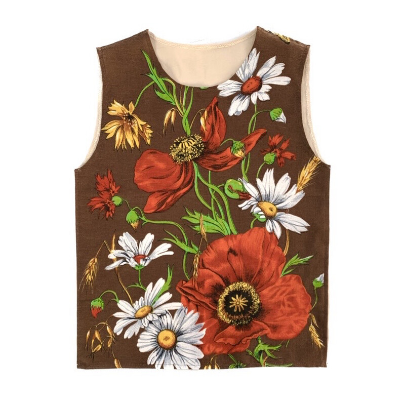 POPPY TEA TOWEL VEST BROWN