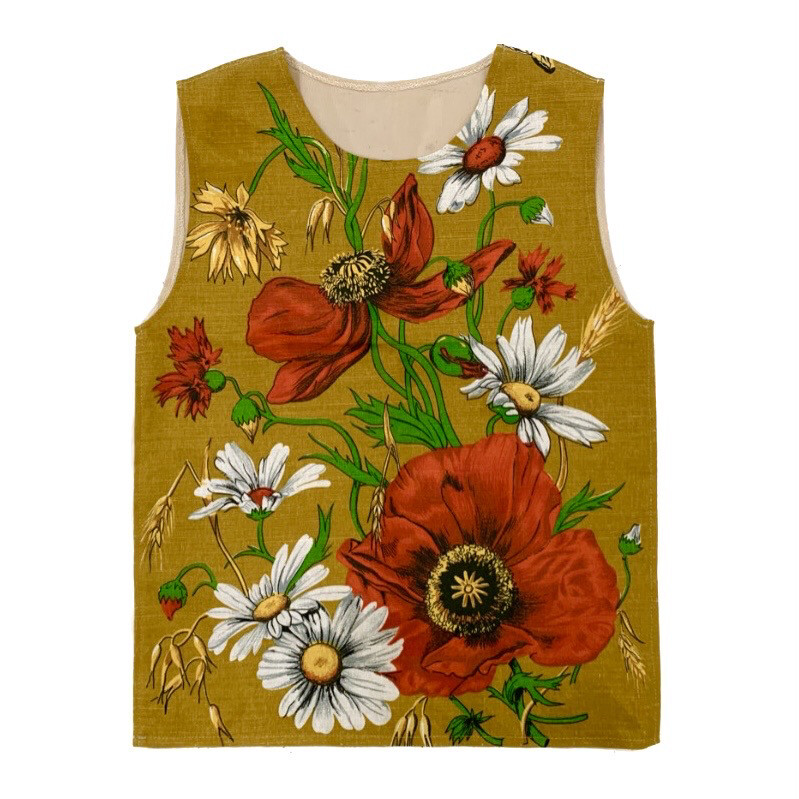 POPPY TEA TOWEL VEST MUSTARD