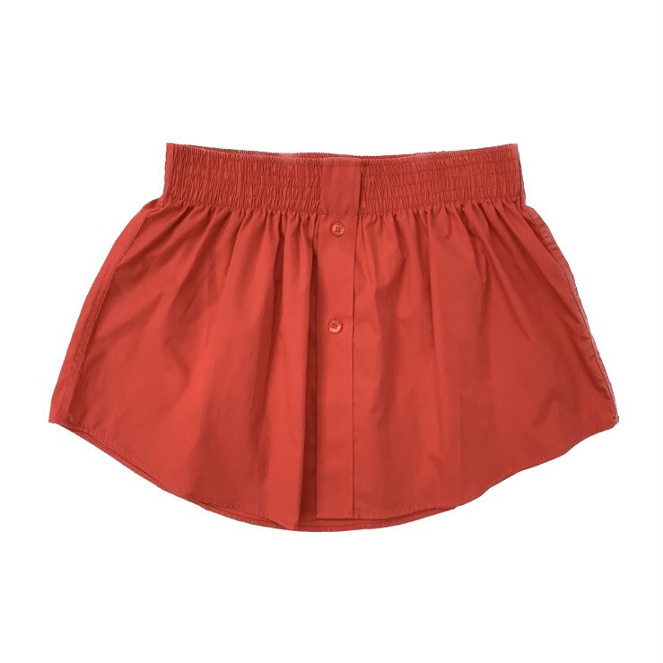 SHIRT HEM MINI SKIRT RED