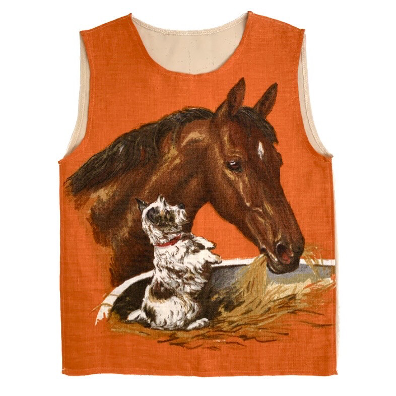 HORSE TEA TOWEL VEST ORANGE 