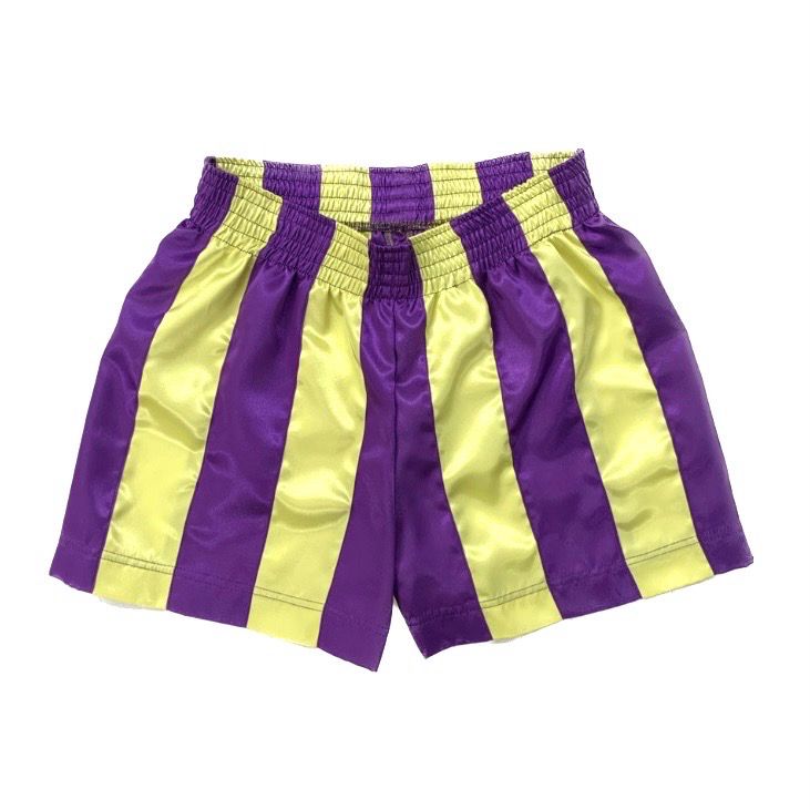 STRIPE RIBBON SHORTS PURPLE/LEMON