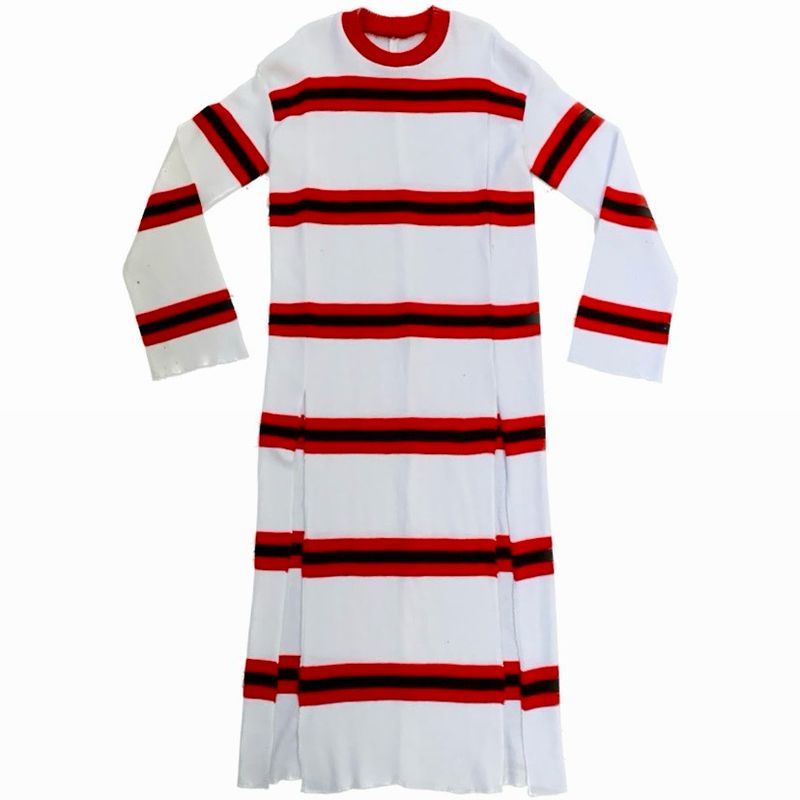 FOOTBALL SCARF STRIPE MAXI DRESS