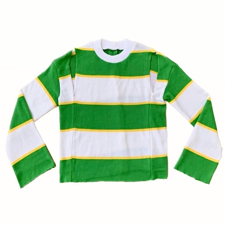 FOOTBALL SCARF STRIPE SLIT JUMPER