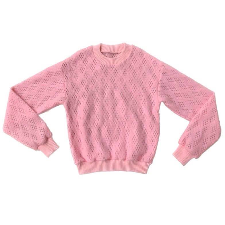 DIAMOND CELLULAR JUMPER PINK