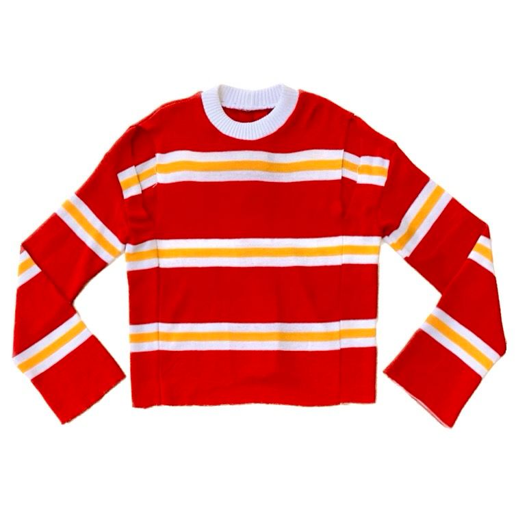 FOOTBALL SCARF STRIPE SLIT JUMPER
