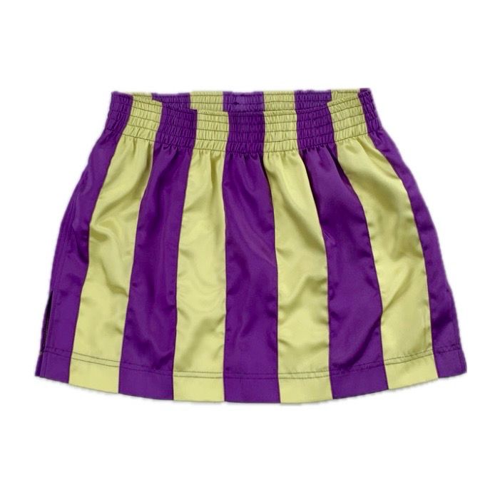 STRIPE RIBBON MINI SKIRT PURPLE/LEMON