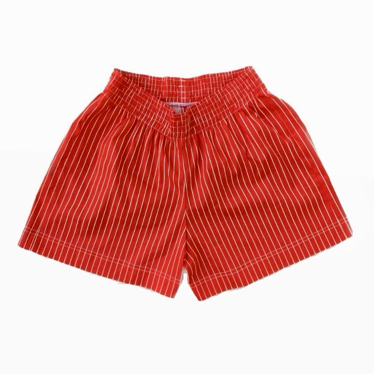 PIN STRIPE SHORTS RED
