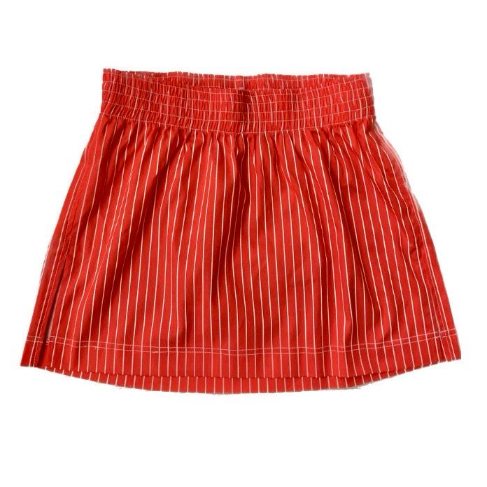 PIN STRIPE MINI SKIRT RED