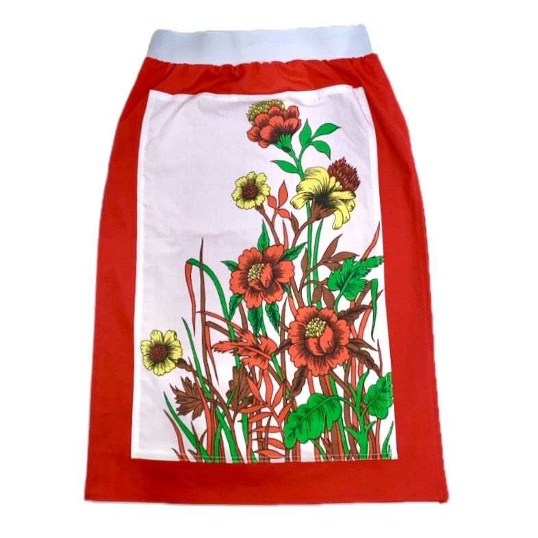 FLORAL APRON MIDI SKIRT