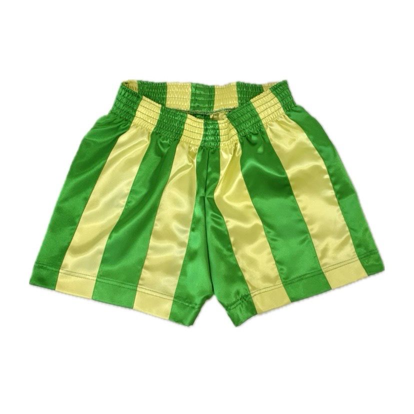 STRIPE RIBBON SHORTS GREEN/LEMON