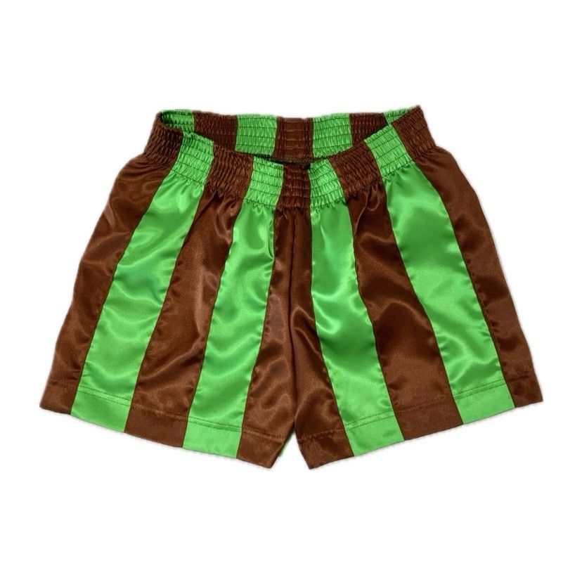 STRIPE RIBBON SHORTS BROWN/GREEN