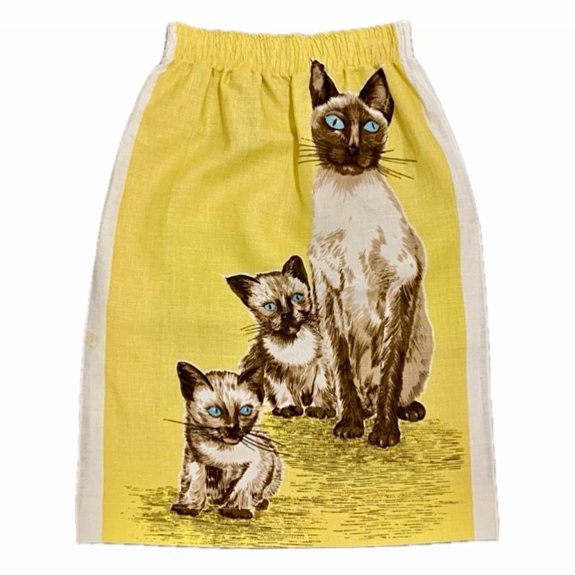 SIAMESE TEA TOWEL MIDI SKIRT BUTTER YELLOW