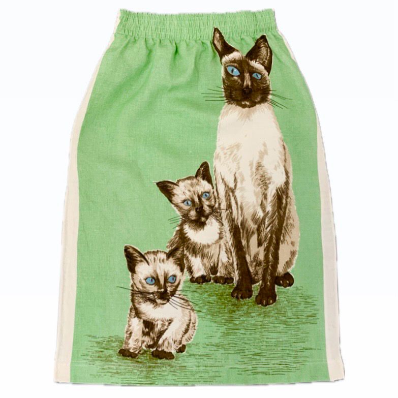 SIAMESE TEA TOWEL MIDI SKIRT MINT