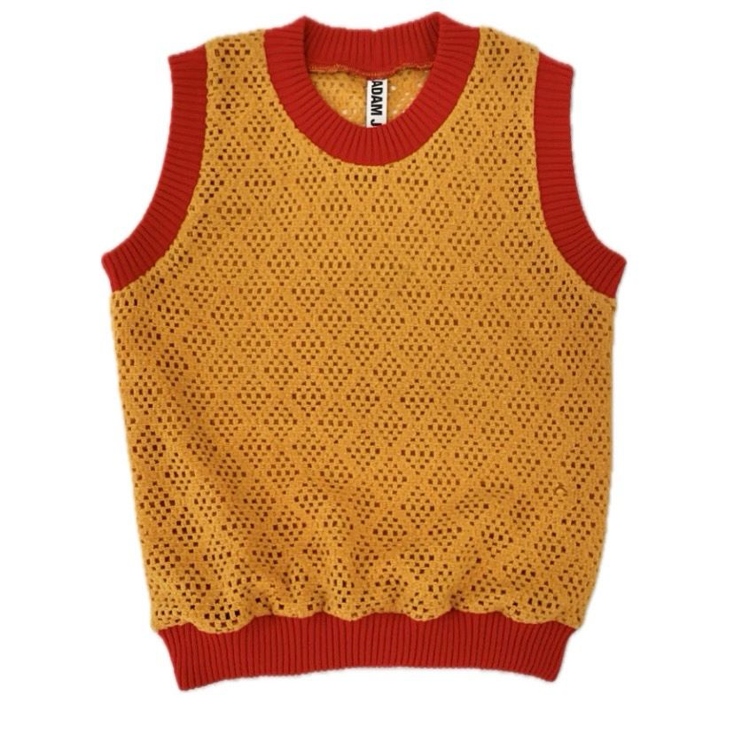 GRANNY BLANKET VEST RUST