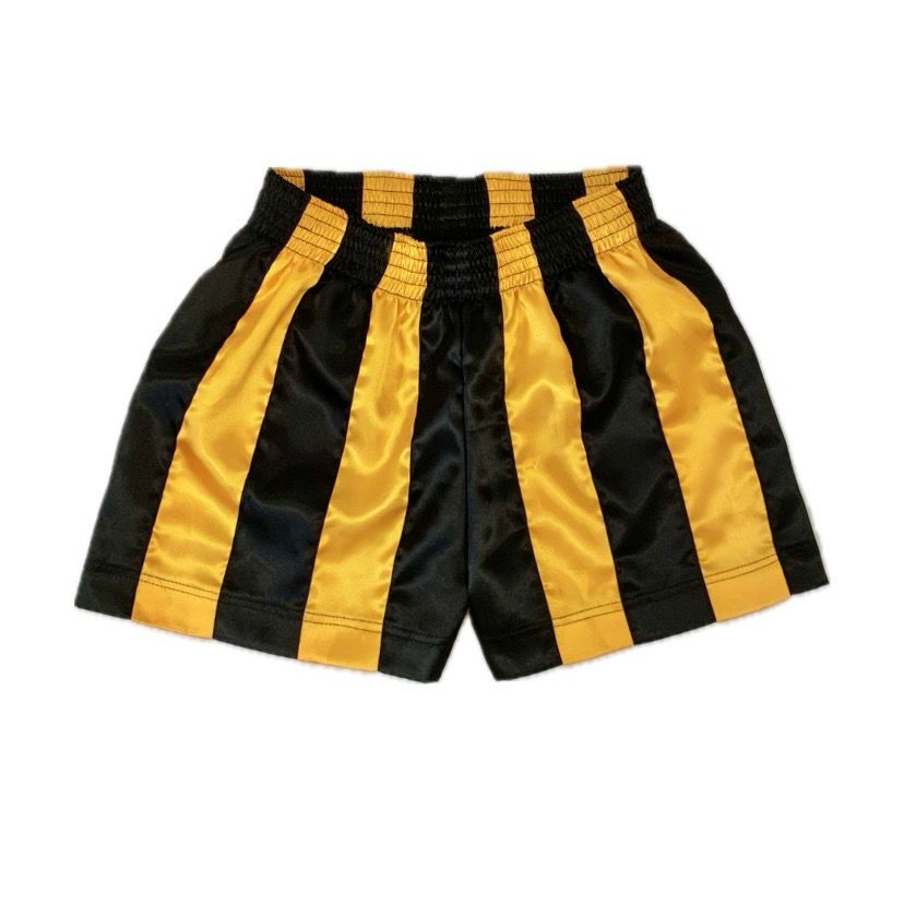 STRIPE RIBBON SHORTS BLACK/ORANGE
