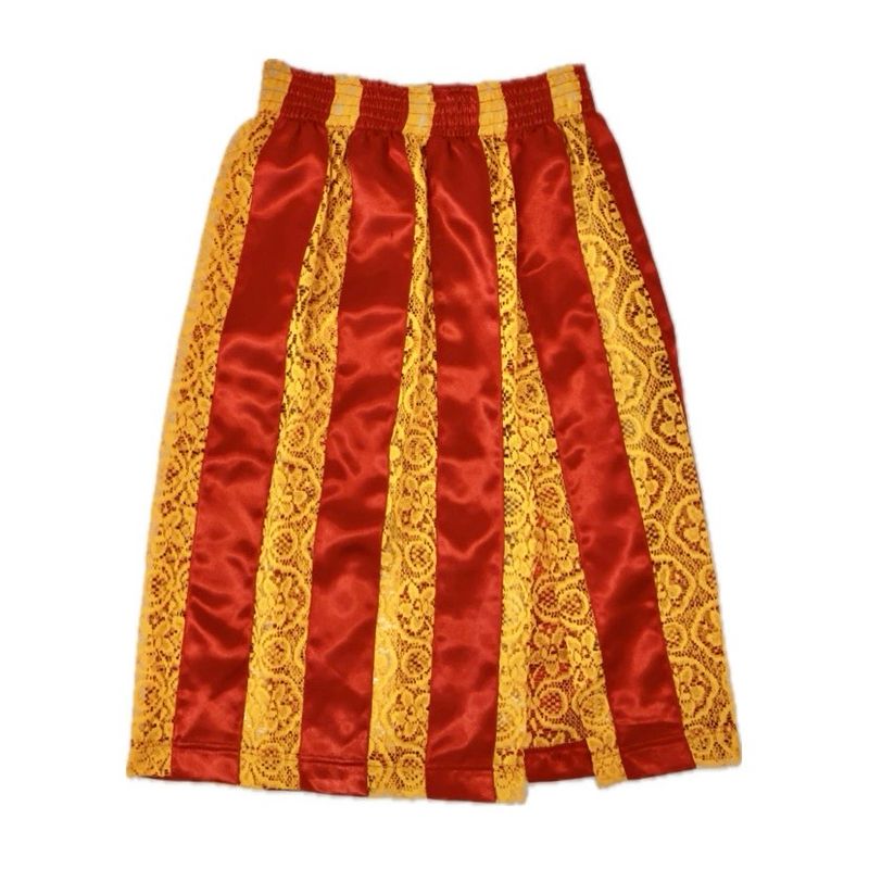 STRIPE RIBBON LACE MIDI SKIRT