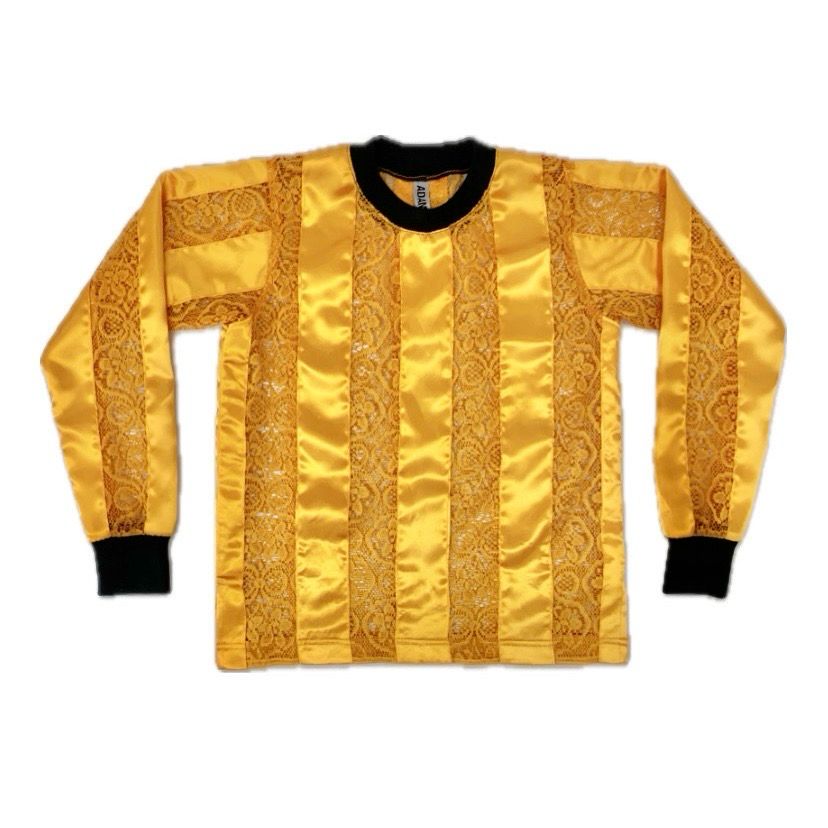 STRIPE RIBBON LACE FOOTY TOP ORANGE