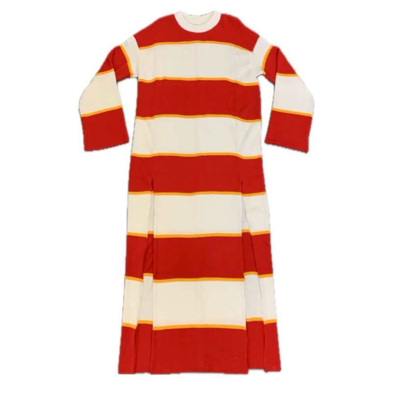 FOOTY SCARF MAXI DRESS RED/WHITE STRIPE