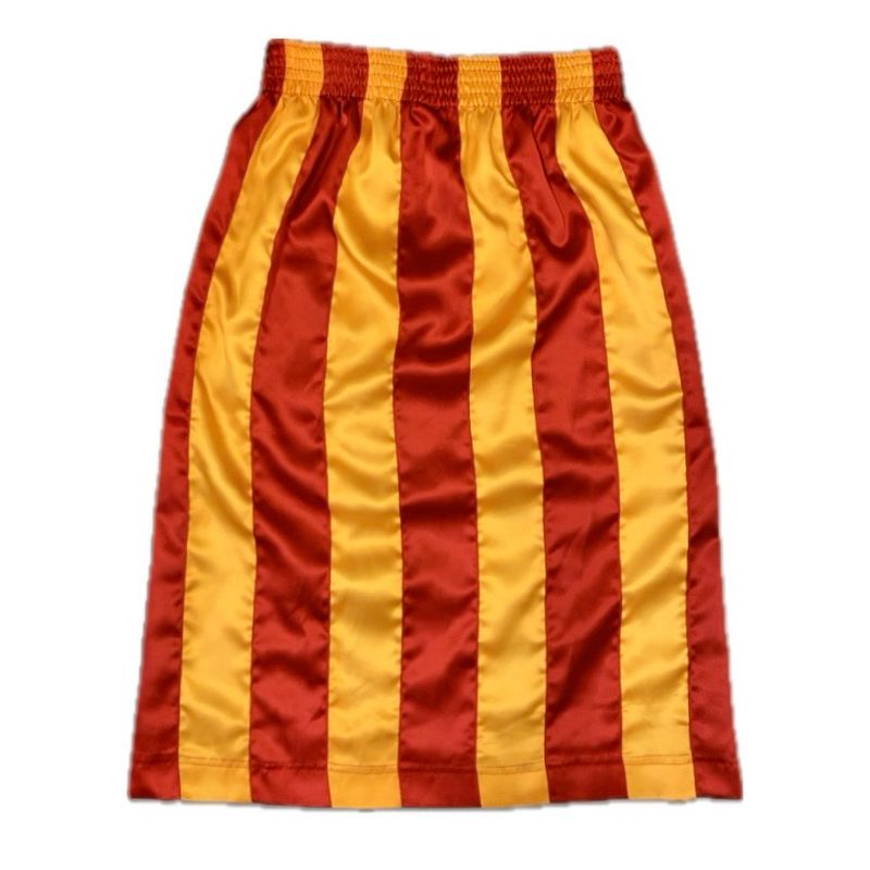 STRIPE RIBBON MIDI SKIRT RED/ORANGE