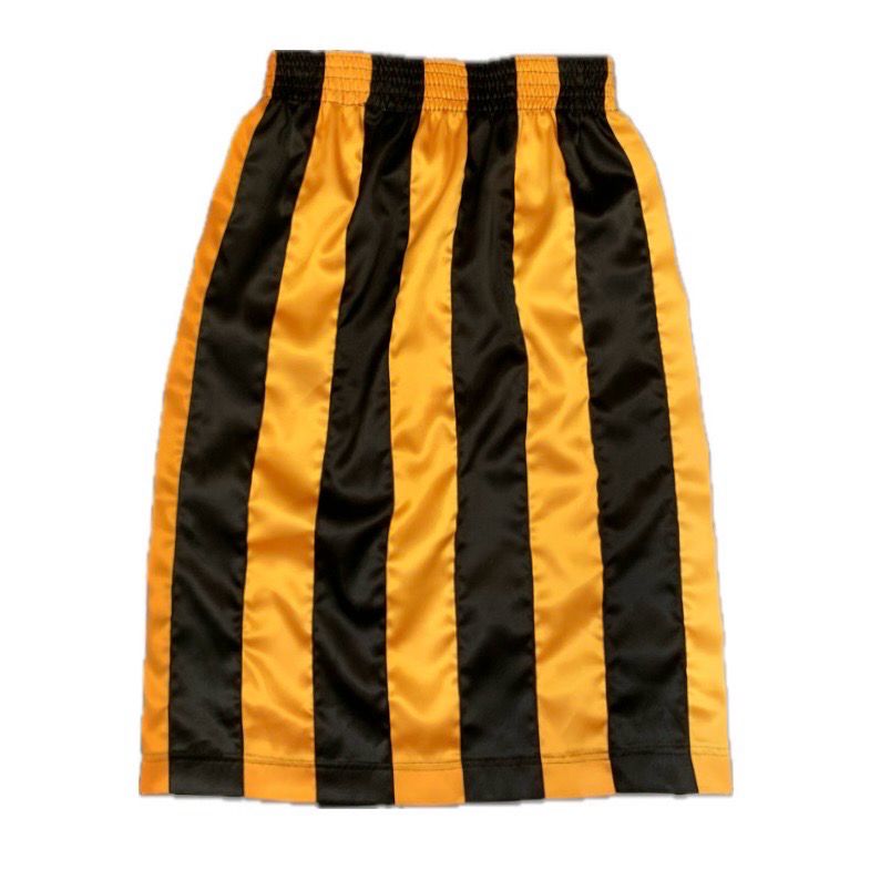 STRIPE RIBBON MIDI SKIRT BLACK/ORANGE