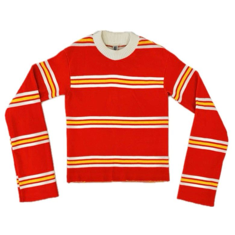 FOOTY SCARF JUMPER RED\YELLOW STRIPE