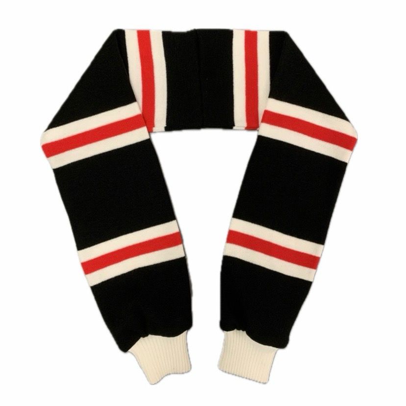FOOTBALL SLEEVES SCARF BLACK/WHITE/RED